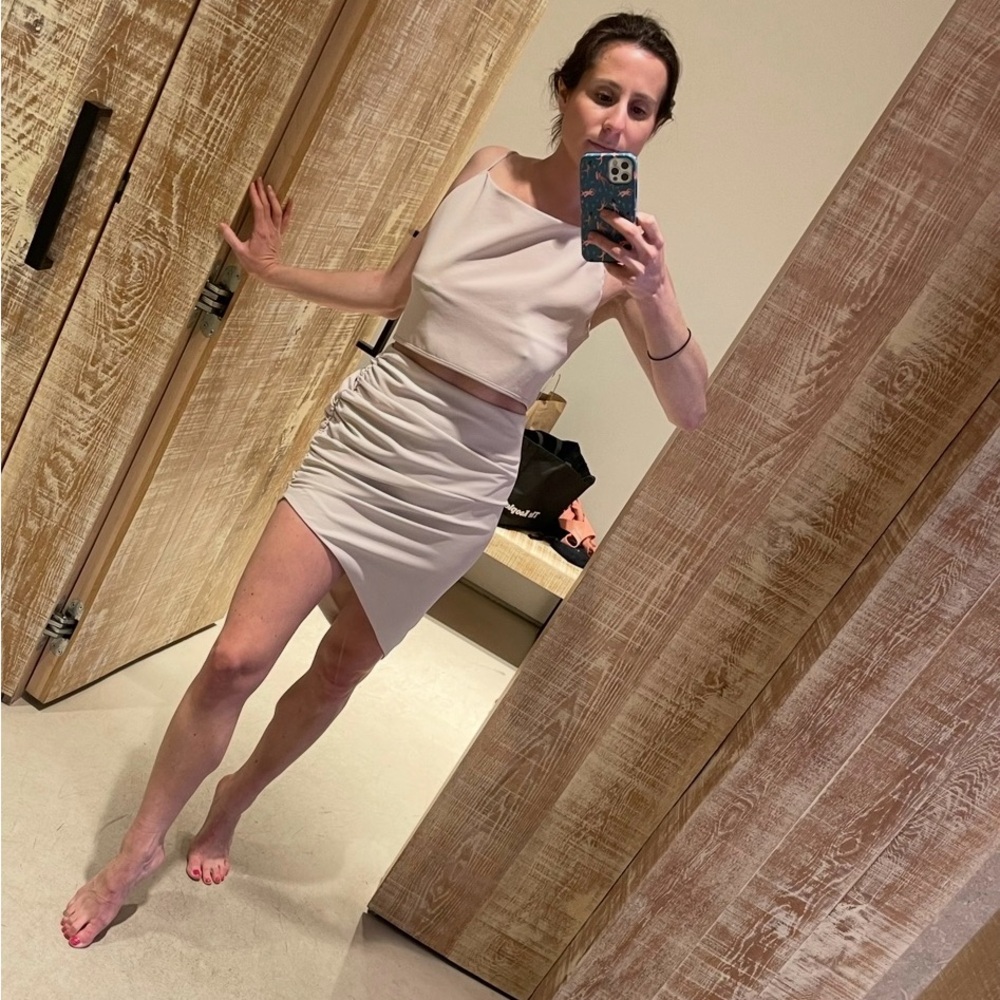IRO Luncie Ruched Asymmetrical Top & Skirt Set